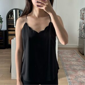 J. CREW black scallop tank top